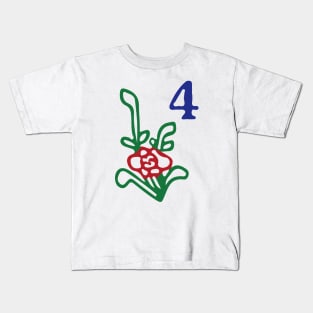 Season Flower Dong 4 Winter 竹 Tile. It's Mahjong Time! Kids T-Shirt